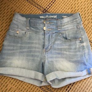 Wallflower stretch denim shorts